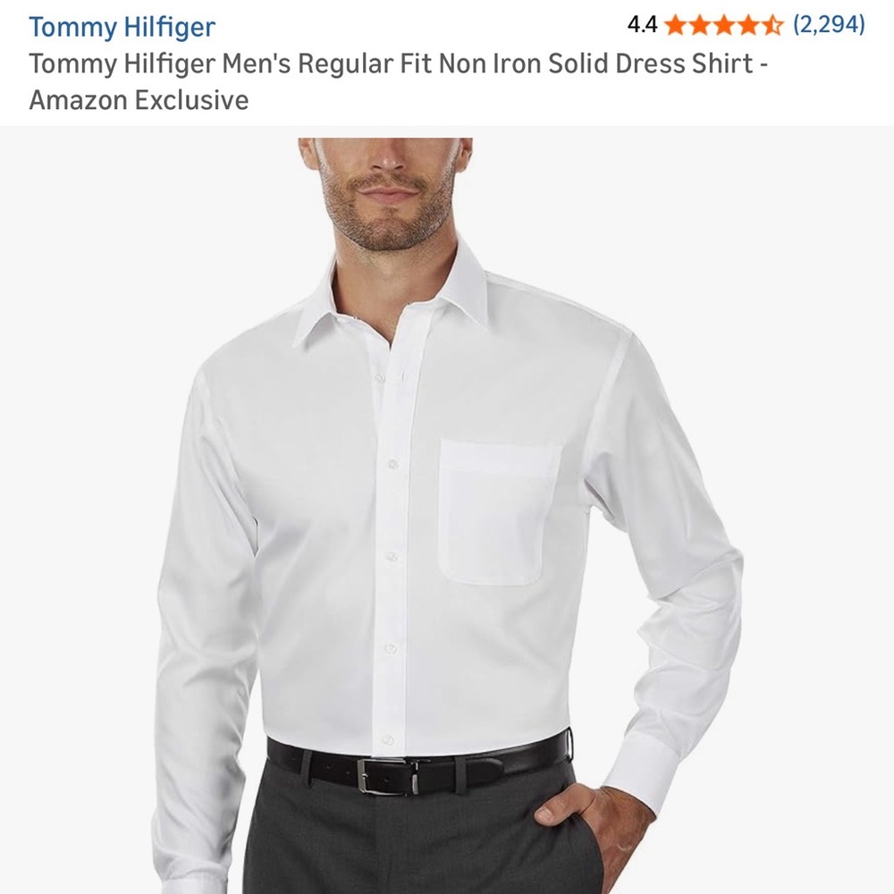 Tommy Hilfiger White Long-Sleeve Dress Shirt